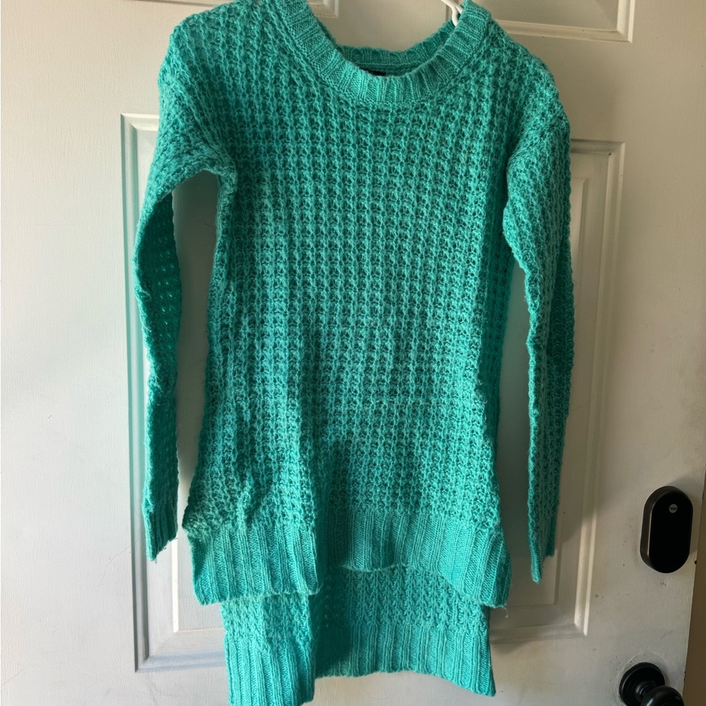 S teal sweater